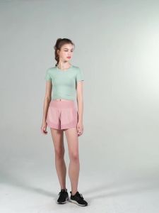 ALO- Cross-Border Sports Top for Women Short Crop Top Quick-Dry Fitness Running Short Sleeve Tight-Fitting Breathable Yoga Shirt Al0-yoga