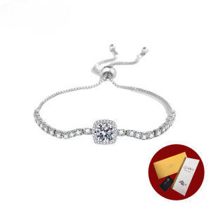 Diamcity (Free Gra Certificate) Cincin Perak Moissanite 925 2 Karat Ring Hadiah Hari Valentine