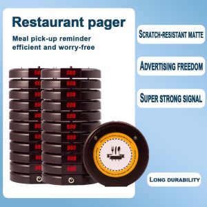 Restaurant 20 Pager Buzzer Wireless Service Calling System 1000M and 999 Channel with Vibrates Queue