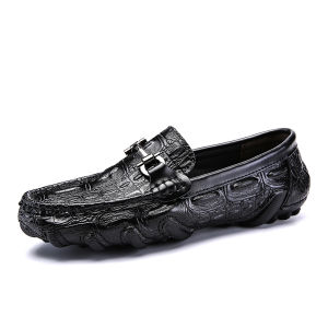 100% KULIT Sepatu Pantofel Pria Sepatu Motif Kulit Buaya Pentofel Slop Pria Casual Sepatu Slip On Formal Kerja Kantor 107