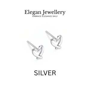 Elegan Jewellery Elegan Jewellery S999 Pure Silver Heart Earrings for Women – Hypoallergenic Hollow Love Studs