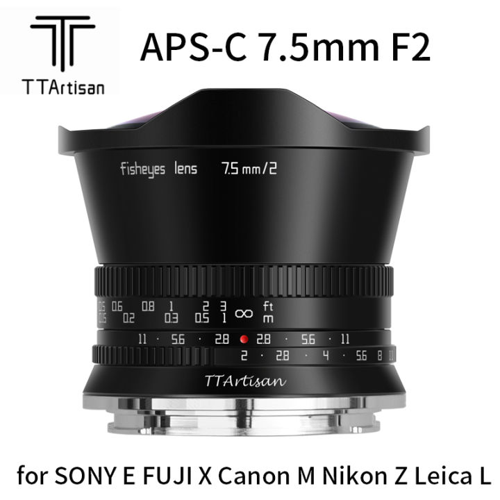 TTArtisan 7.5mm F2 Fisheye Wide Angle APS-C Manual Lens for SONY E FUJI ...