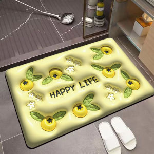 Diatomite Mud Simulation 3D Floor Mat Super Absorbent Anti-Slip Cartoon Door Mat Bathroom Mat Home Decoration