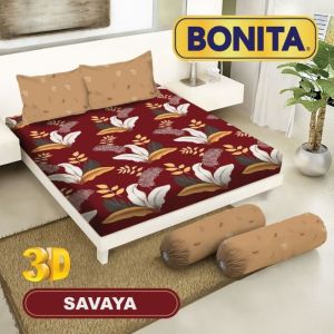 Sprei Bonita Ukuran 160x200 Queen Tinggi 20 Fitted 3D Disperse