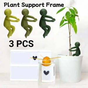 3Pcs Aquatic Plant Support Pile Cute Green Man Plant Stand Reusable Hydroponic Plant Growing Support