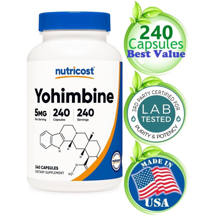 240 Caps Yohimbine HCL 5mg (Yohimbe) Super Extract for Boosting SelfConfidence, Workout