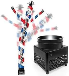 6FT Inflatable Tube Man Barber Shop with Weather-Resistant Blower (5.5 Diameter) and Built-in LED - Wacky Waving Dancing Guy for Business Advertising Promotion