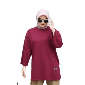 Kaos wanita oversize jumbo polos forever terbaru baju atasan oversize cotton marun terlaris