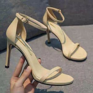 [Free Shipping] Versatile Womens Open-Toe High Heels Ins Style Thin Heel New Summer Trend Buckle Strap