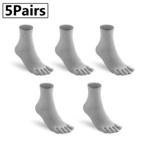 🔥hot sale]🔥1/5pairs Toe Socks Men and Women Five Fingers Socks Breathable Cotton Socks Sports Running Solid Color Black White Grey Blue khaki coffee