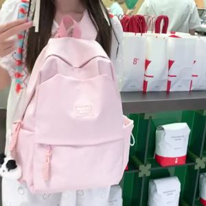 AE School bag for girls backpack for junior high and high school students large-capacity backpack for college students laptop travel bag campus style notebook