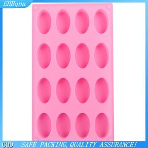 [COD] 16 Cavity Oval Shape Soap Bake Mold Silicone Mould Tray Homemade Craft