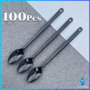 Serenity ช้อนพลาสติก 100ชิ้น  ช้อนตักของหวาน ไอสครีมแบบใช้แล้วทิ้ง Plastic spoon