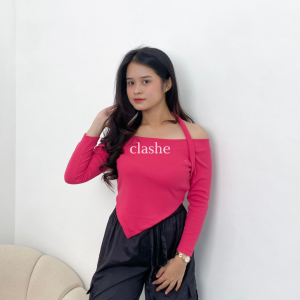 Mika Top Rib Baju Wanita Atasan Lengan Panjang Korean Style Kekinian Terbaru Ootd by Clashe