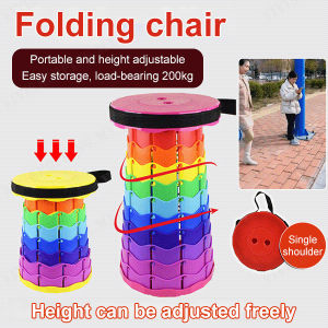 Foldable Portable Adjustable Extendable Stool Outdoor Rainbow Folding Stool Light Stable Fishing Chair
