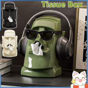 3IN 1 Creative Tissue Box Multi-function Desktop Holder Funny Gypsum Statue Decoration Tissue Holder