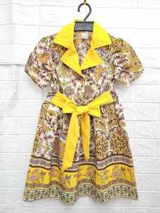 เดรสเด็กผู้หญิง เดรสลายไทย เดรสปกสูท ผ้าไหมอิตาลี