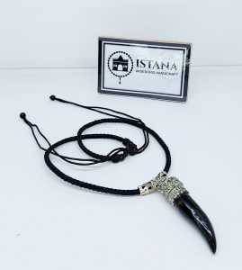 KALUNG ELEGAN LIONTIN AKAR BAHAR KOMBINASI ALPAKA