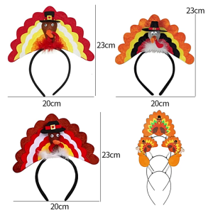 Festive Turkey Headband for Thanksgiving Party Gathering Party Decoration Props Headdress Festival Atmosphere Accessory
