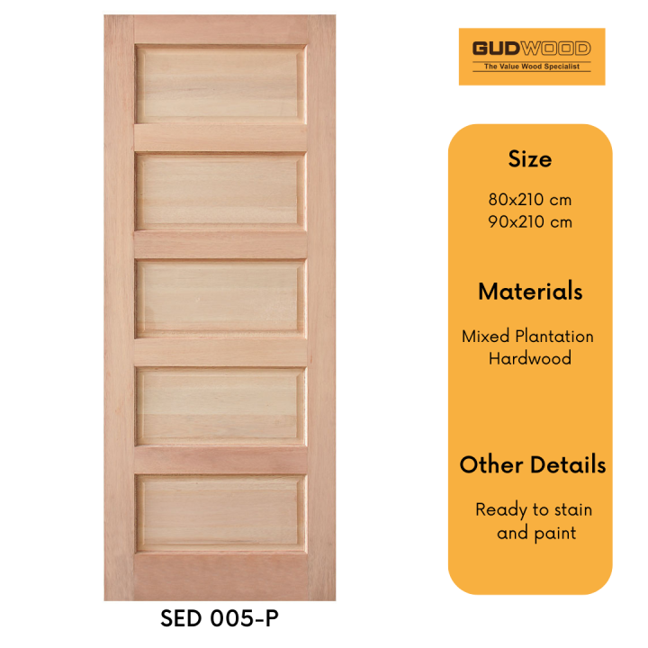 Matimco Gudwood Solid Engineered Wood Door 70x210 / 80x210 / 90x210