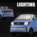 1:24 WuLing MINI EV Convertible Alloy Model Car Toy Diecasts Metal Casting Sound and Light Car Toys For Children Vehicle. 