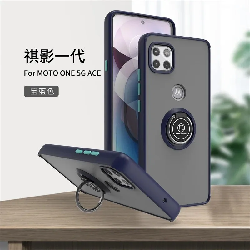For Motorola Moto One 5G ACE Case Luxury Car Magnetic Stand Ring