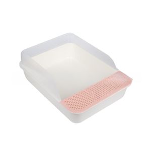 Cat Litter Box Semi-closed Large Size Grid Litter Box Cat Sand Box