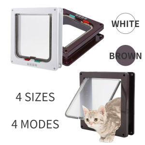 Cat Door Multicolour Flap Weatherproof 4 Way Locking Pet with Access Control Flap Supplies for Interior Exterior