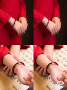 树莓气泡水手镯玻璃仿玉中国风圆条8mm美人条叮当镯冰透汉服搭配.