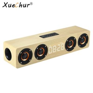 Home theater portable column Bluetooth Speaker Wireless wood speaker Alarm Clock Radio subwoofer Soundbar for TV speaker AUX USB