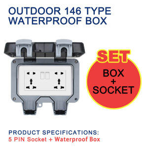 【BUY 1 TAKE 1】Outdoor Waterproof Socket IP66 Waterproof Outlet Outdoor Rainproof Power Socket Panel Switch Outdoor Charging Box