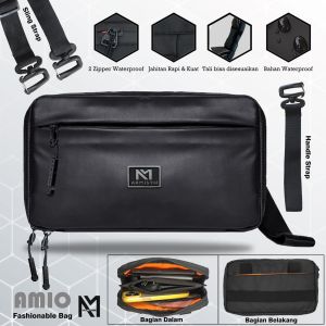 Armisth - Hand Bag Pria AMIO Waterproof / Clutch Bag Anti Air / Tas Tangan Dompet Exclusicve