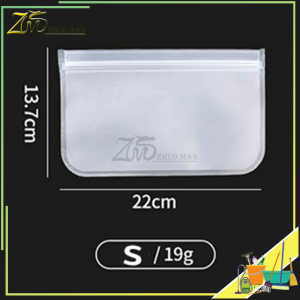 ถุงซิลิโคนใส่อาหาร ถุงซิบ PEVA ถุงถนอมอาหาร ถุงซิปล็อค Food Storage แบบมีซิปล็อคอย่างหนา กันรั่ว มี 4 ขนาด ประหยัดพื้นที่