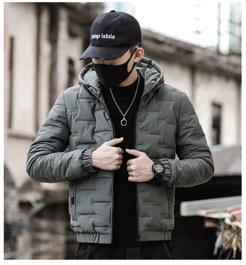 Hooded Puffer Jackets Men Slim Fit Cotton Padded Jacket Autumn Winter Korean Fashion Clothing 2024 Brand New Streetwear Clothes Lazada PH