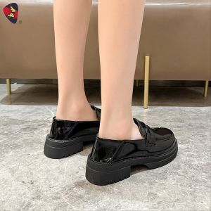 Katerina Fashion #K-115 Womens Loafers Casual Student Shoes Thick Heel
