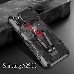 Casing Samsung Galaxy A25 5G New HardCase Armor Belt Clip Kick Standing Robot Terbaru