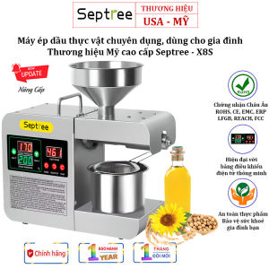 Máy Ép Dầu Thực Vật X8S Thương hiệu Septree Mỹ Có Bảng Điều khiển Kỹ Thuật Số 820W Ép 4-6 kg/giờ - BH 12 THÁNG