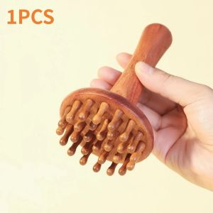 Meridian Scraping Brush Brass Sandalwood Natural Horn Acupressure Tool Full Body Skincare Traditional Chinese