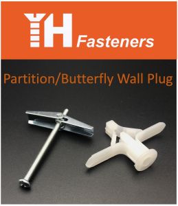 (1 pc) Butterfly Plastic or Metal Spring Wall Plug for Hollow Partition Wall and Ceiling Plaster