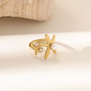 French Vintage Diamond Ring Adjustable Titanium Steel Womens Gemstone Ring