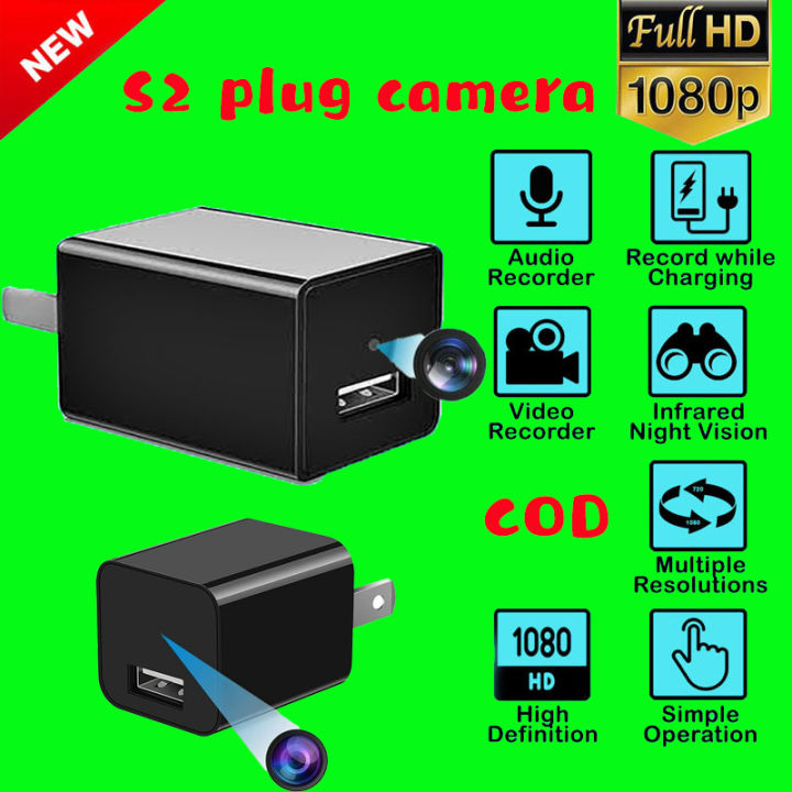 S2 plug camera hidden camera mini spy Can record videos and charge your