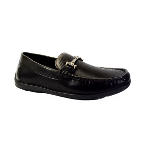 Mario D Boro Mens Classic Leather Shoes Casual Slip-On Loafers MX 25040 Black C53