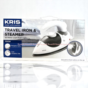 Kris Travel Iron & Steamer White Setrika Uap Kabel Mini Dilengkapi Dengan Gelas Ukur Dan Pengatur Suhu Krisbow Strika