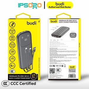 3C CCC Certified BUDI 10000mAH PD 20W+QC3.0 QUICK CHARGE POWER BANK