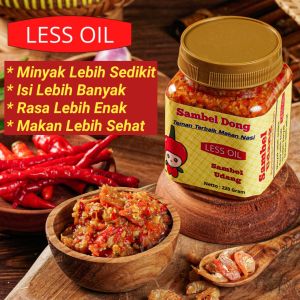 SAMBEL DONG - Sambal Udang Less Oil Botol 220 Gram Isi Lebih Banyak & Minyaknya Sedikit