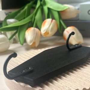 RUMI Punch Free Wood Door Hanger Hooks No-drill Wooden Door Storage Hook Retro Doors Towel Racks Traceless Design Wall Mounted Hanger Entrance