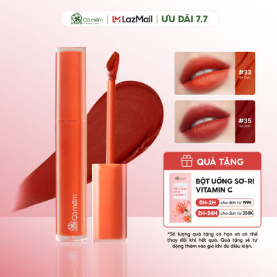 [Phiên Bản Mới] Son Kem Nhung Lì Mượt Không Silicone Cỏ Mềm Bền Màu An Toàn Từ Thiên Nhiên 5g