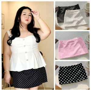 BB..KPC Summer Beach  Everyday Wear Casual Plus Big Size Polkadots Skirt - with Inner Shorts   - with inner shorts - fits up to 42 inches - current trend - effortless easy to wear - simple but cute skirt - fabric from abroad - cotton fabric - timeless pi