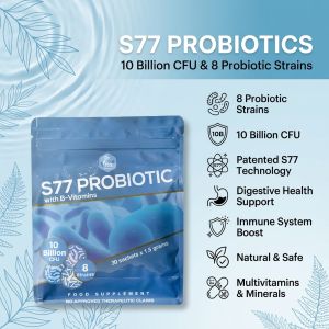 Dr. Vita S77 Probiotics with B-Vitamins | Probiotic Powder Food Supplement | Daily Probiotic Blend with B-Complex Vitamins for Everyday Wellness