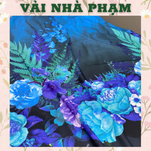VẢI LỤA NGỌC BÍCH IN HOA CHÂN-KHỔ 1.5M-VẢI NHÀ PHẠM